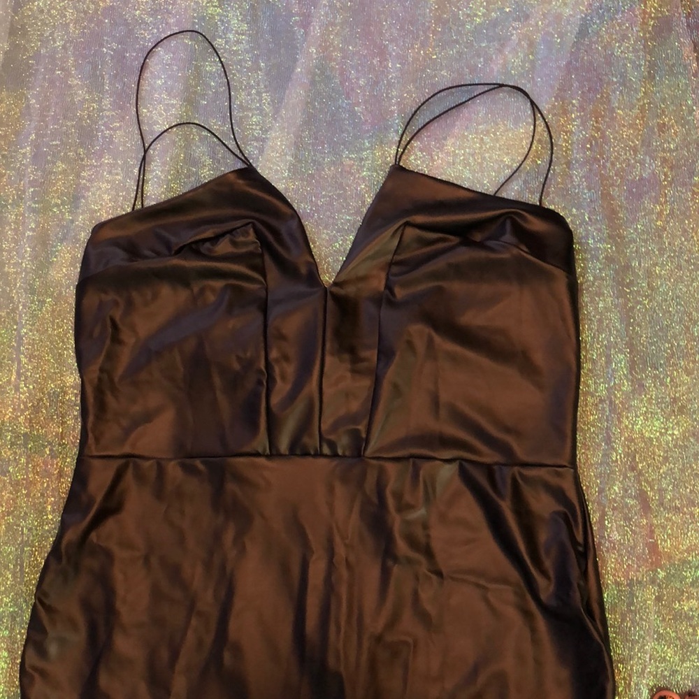 Black leather,no sleeve dress size 3X with stretch curvy girl